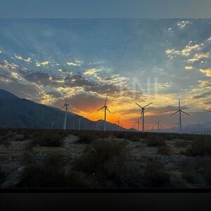 Framed-Palm Springs Windmills Sunset 4x6